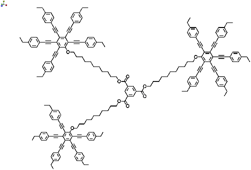 Tris(11-(pentakis-(4´-ethylphenylethynyl)phenoxy]undecyl]trimesate 
