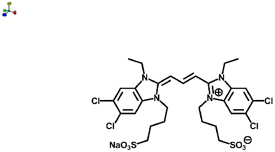 4-(5,6-Dichloro-2-(3-(5,6-dichloro-1-ethyl-3-(4-sulfobutyl)-1H-benzo[d]imidazol-2(3H)-ylidene)prop-1-enyl)-1-ethyl-1H-benzo[d]imidazol-3-ium-3-yl)butane-1-sulfonate sodium salt 